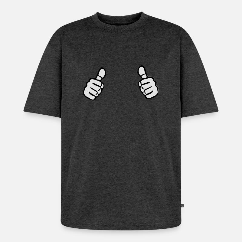 Two Thumbs Up - T-shirt Premium bio oversize Unisexe - anthracite chiné