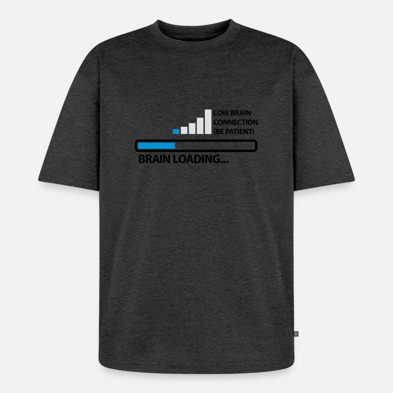low_brain_connetion_loading_3c - Unisex Premium Oversized Bio T-Shirt - Anthrazit meliert