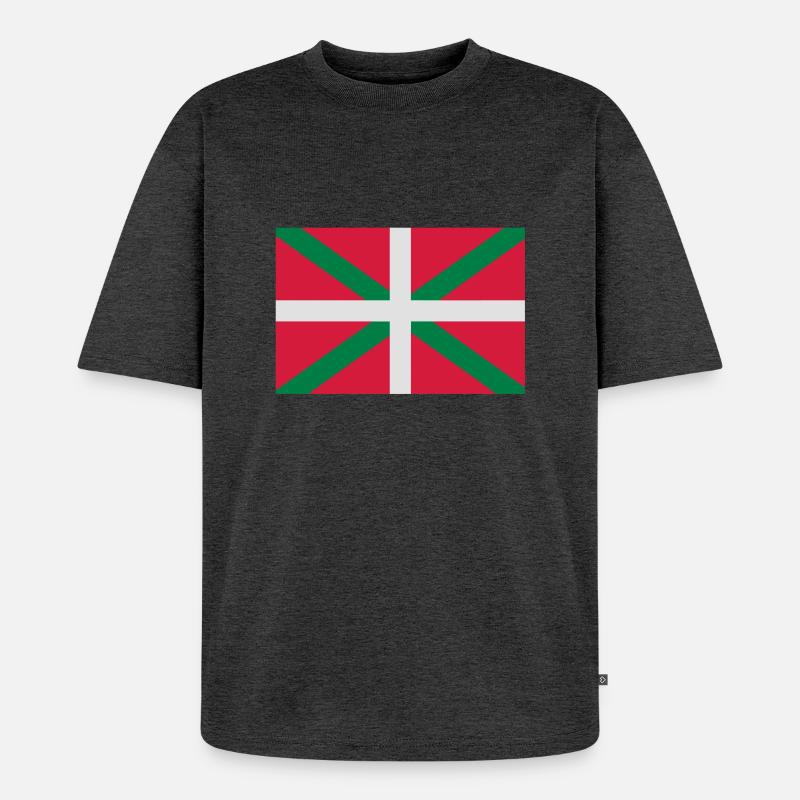 drapeau_basques_seul - Unisex Premium Oversized Bio T-Shirt - Anthrazit meliert