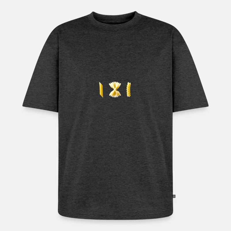 Pasta Teigwaren Geschenk Geschenkidee - Unisex Premium Oversized Bio T-Shirt - Anthrazit meliert
