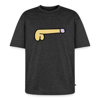 symbole épais - T-shirt Premium bio oversize Unisexe - anthracite chiné - Devant - Thijin (182cm) & Selfina (174cm)