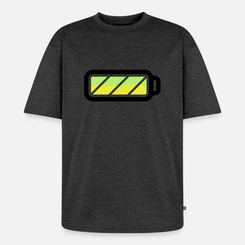 battery - T-shirt Premium bio oversize Unisexe - anthracite chiné