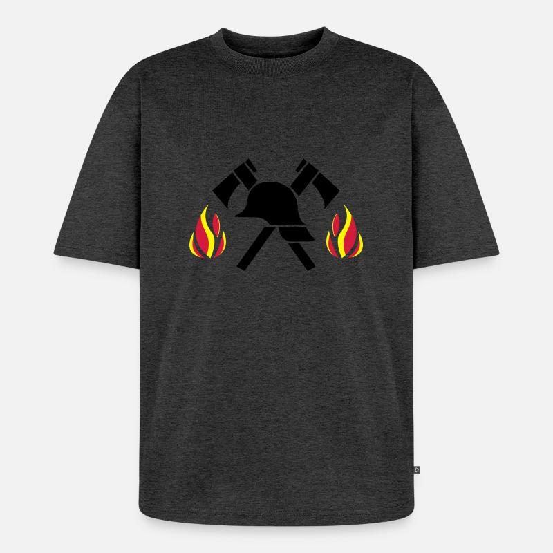 firefighter - Unisex Premium Oversized Bio T-Shirt - Anthrazit meliert