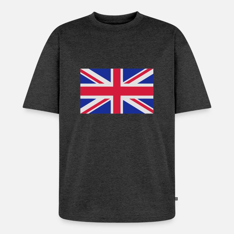 Union Jack - Unisex Premium Oversized Organic T-Shirt - heather anthracite