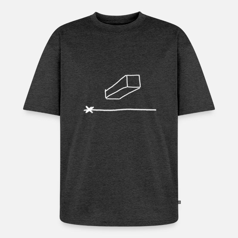 Central perspective ; Undersight ; Drawing ; Article - Unisex Premium Oversized Organic T-Shirt - heather anthracite