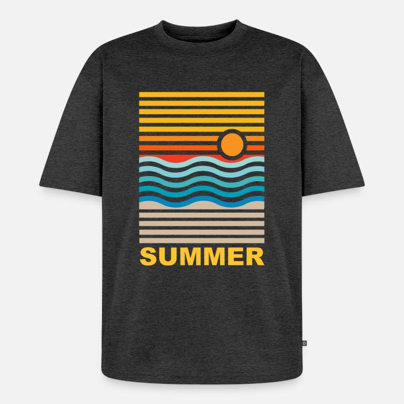 summer - Unisex Premium Oversized Organic T-Shirt - heather anthracite