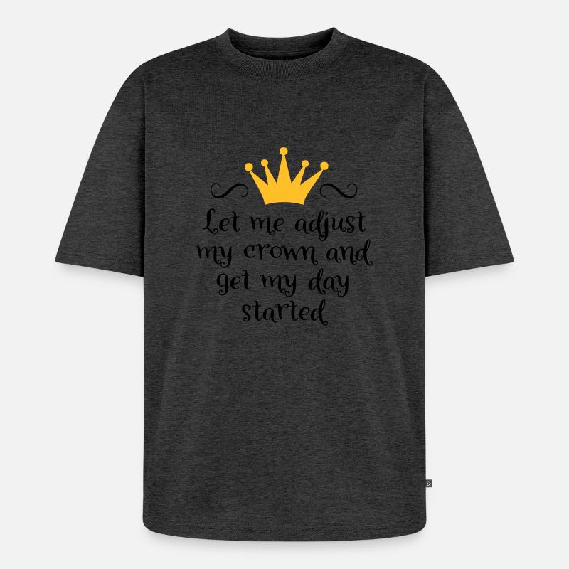 Krone - Unisex Premium Oversized Bio T-Shirt - Anthrazit meliert