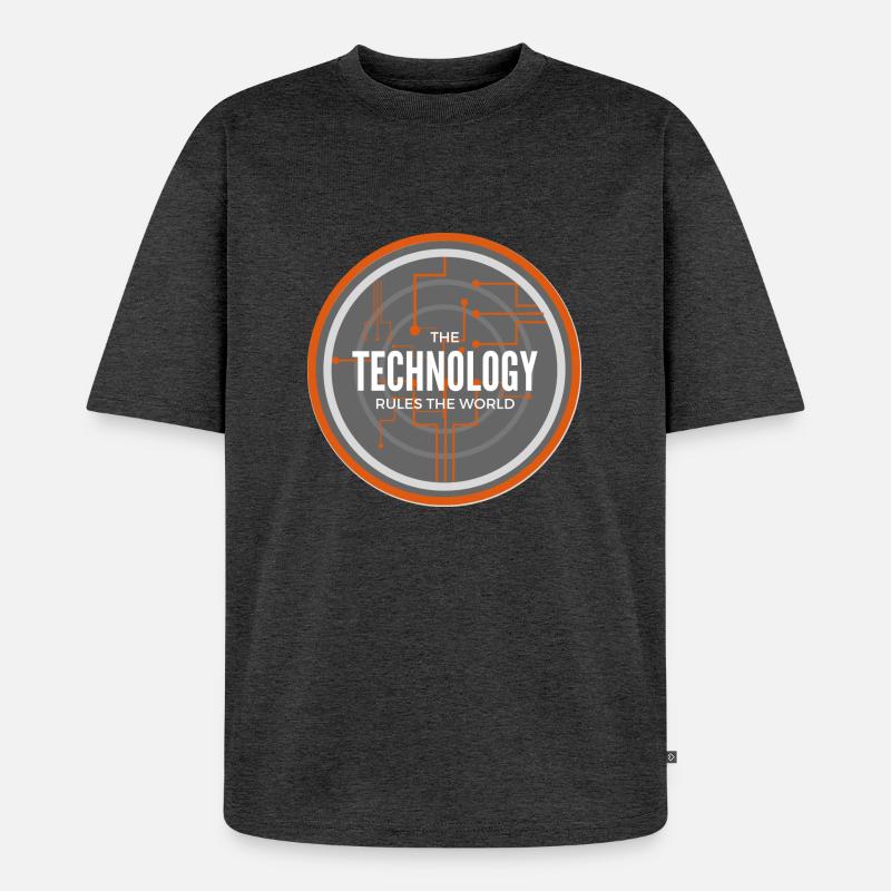 Technology rules the world - Unisex Premium Oversized Bio T-Shirt - Anthrazit meliert