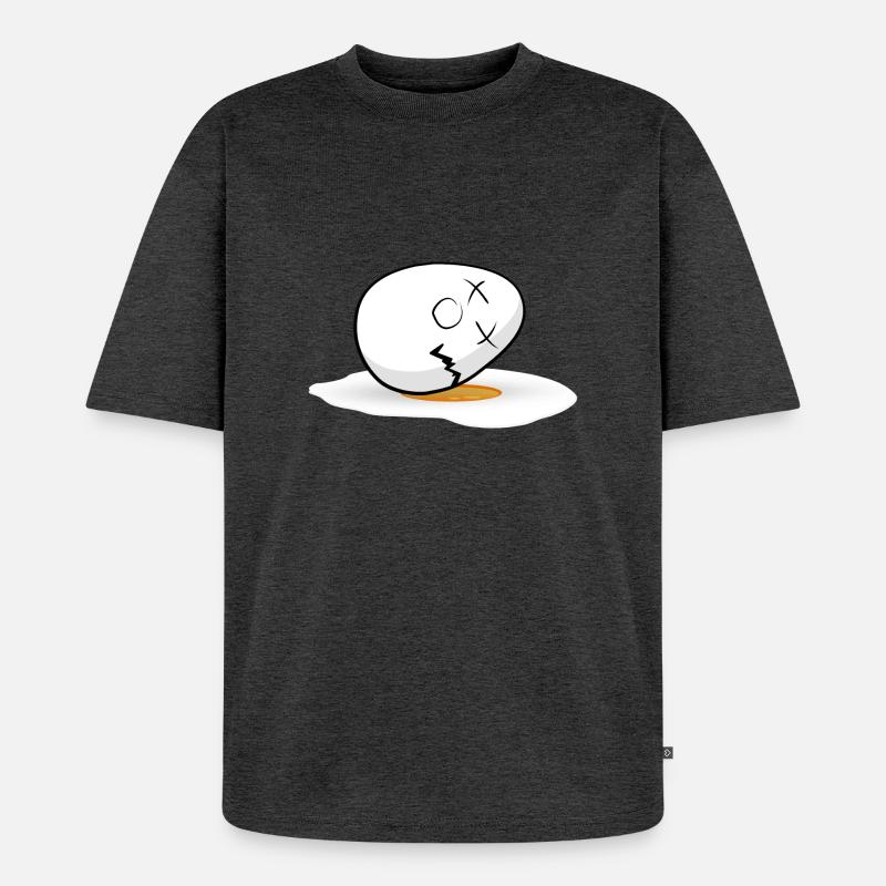Joyeuses Pâques Egg - T-shirt Premium bio oversize Unisexe - anthracite chiné