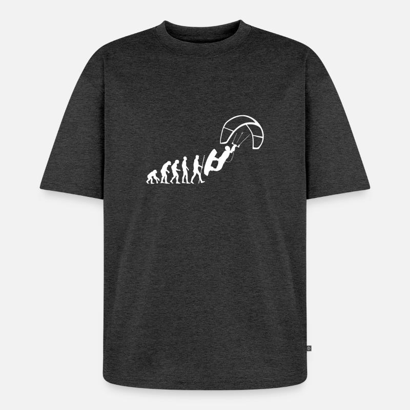 Kite Evolution - Unisex Premium Oversized Organic T-Shirt - heather anthracite