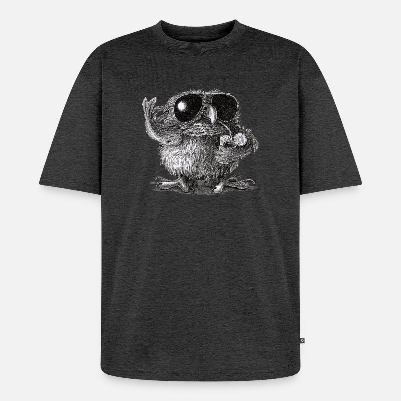 Coole Eule - Unisex Premium Oversized Bio T-Shirt - Anthrazit meliert