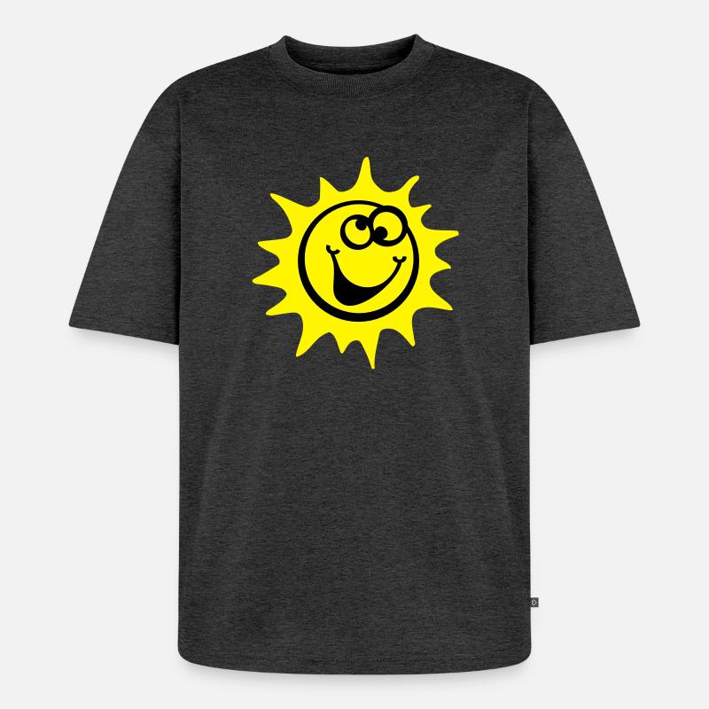 soleil 2c style de bande dessinée - T-shirt Premium bio oversize Unisexe - anthracite chiné