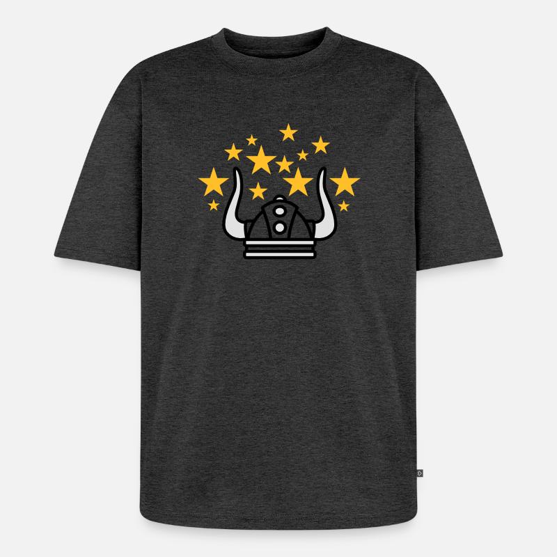 Wikinger Idee - Unisex Premium Oversized Bio T-Shirt - Anthrazit meliert