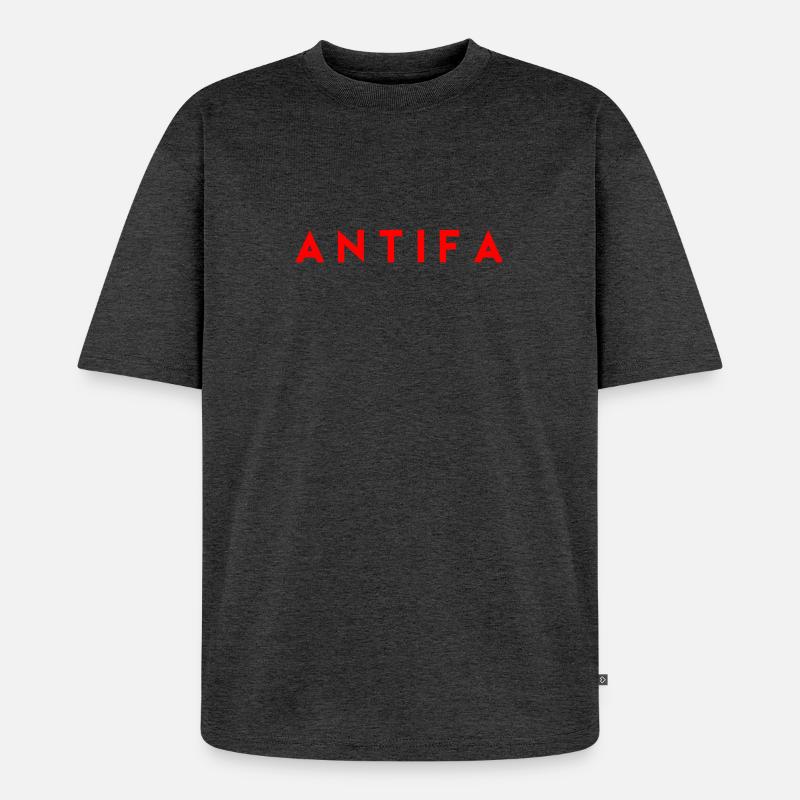 Antifa - Unisex Premium Oversized Organic T-Shirt - heather anthracite