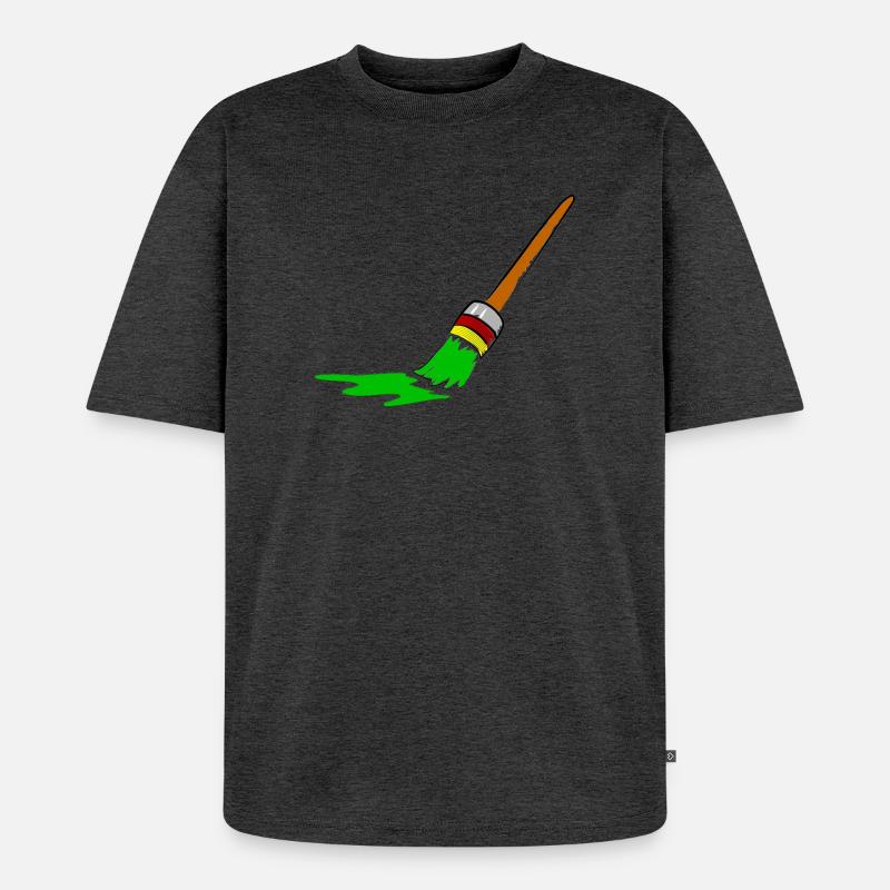 Urban Graffiti Pinsel Design - Unisex Premium Oversized Bio T-Shirt - Anthrazit meliert