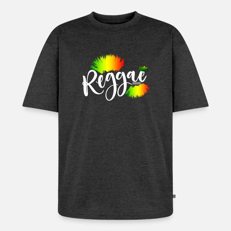Reggae Rainbow Splash - Unisex Premium Oversized Bio T-Shirt - Anthrazit meliert