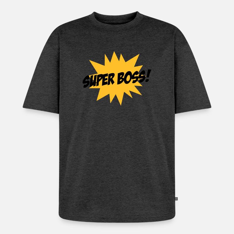Super Boss ! - Unisex Premium Oversized Bio T-Shirt - Anthrazit meliert
