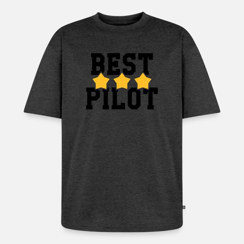 Best Pilot - Unisex Premium Oversized Bio T-Shirt - Anthrazit meliert