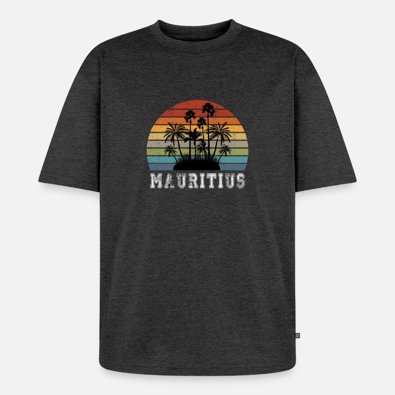 Mauritius Insel Design / Geschenkidee - Unisex Premium Oversized Bio T-Shirt - Anthrazit meliert