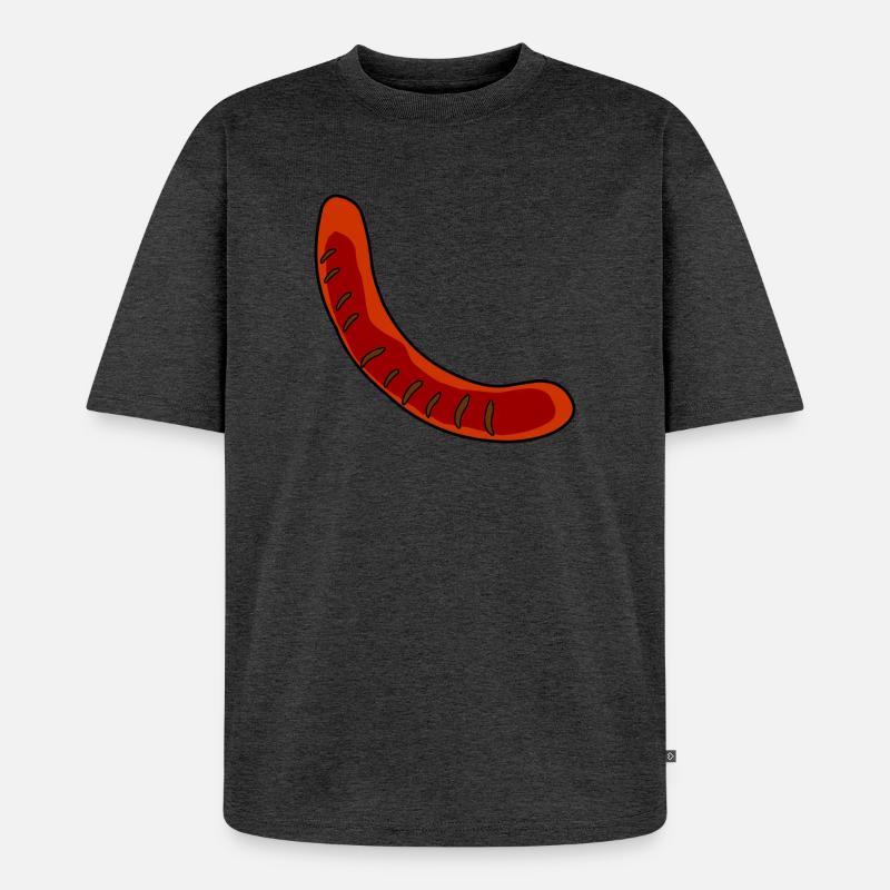 Wurst oder Bratwurst - Unisex Premium Oversized Bio T-Shirt - Anthrazit meliert