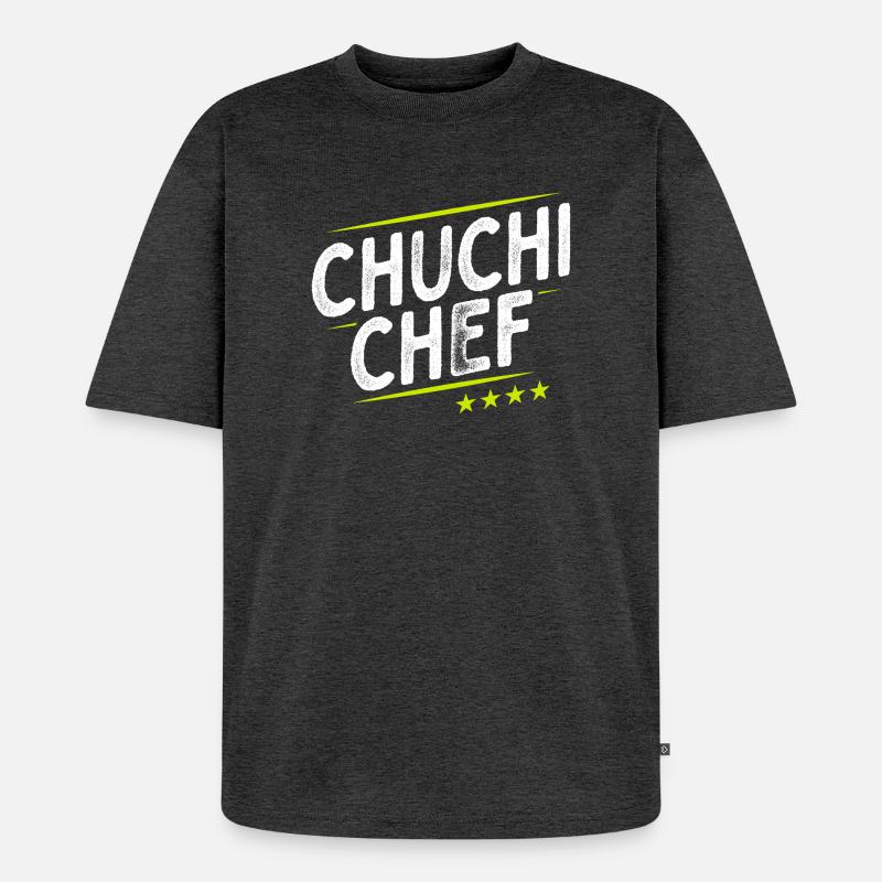 Küchenchef - Chuchi Chef - Schweizerdeutsch - Unisex Premium Oversized Bio T-Shirt - Anthrazit meliert