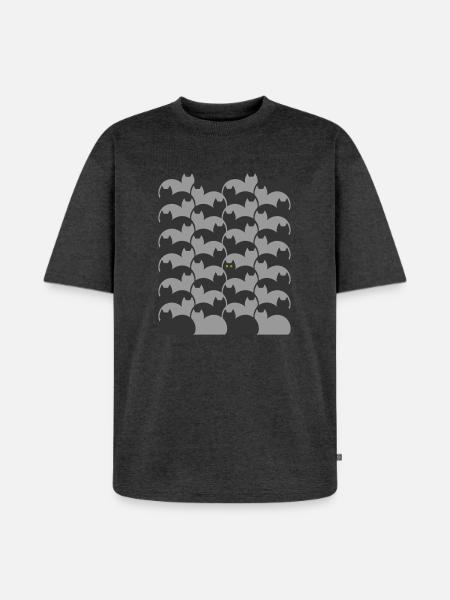 Escher Style Cats texture - Unisex Premium Oversized Organic T-Shirt - heather anthracite