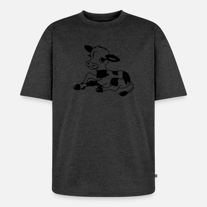 Kalb - Unisex Premium Oversized Bio T-Shirt - Anthrazit meliert