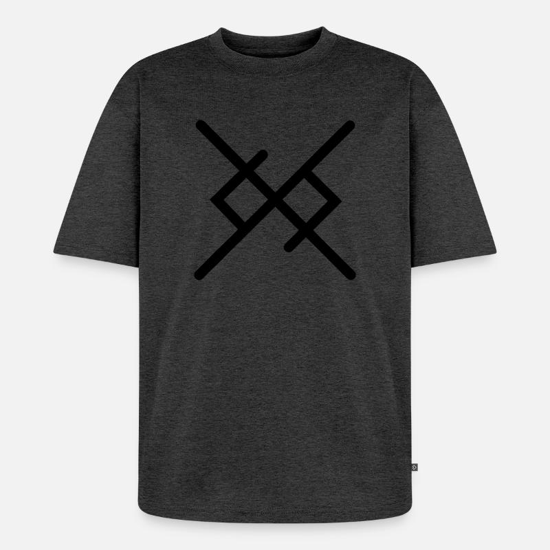 Ewige Liebe in Wikingerrunen - Unisex Premium Oversized Bio T-Shirt - Anthrazit meliert