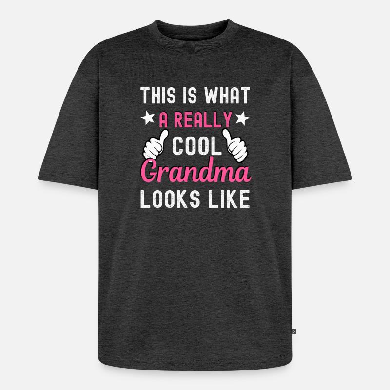 Grossmutter - Unisex Premium Oversized Bio T-Shirt - Anthrazit meliert