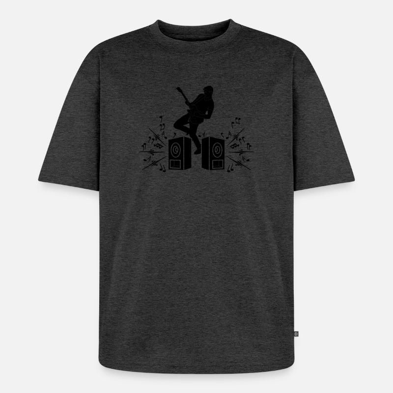 Gitarrist mit E-Gitarre - Unisex Premium Oversized Bio T-Shirt - Anthrazit meliert
