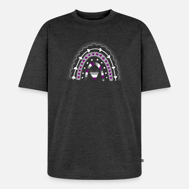 Asexual Pride Boho Rainbow - Unisex Premium Oversized Organic T-Shirt - heather anthracite