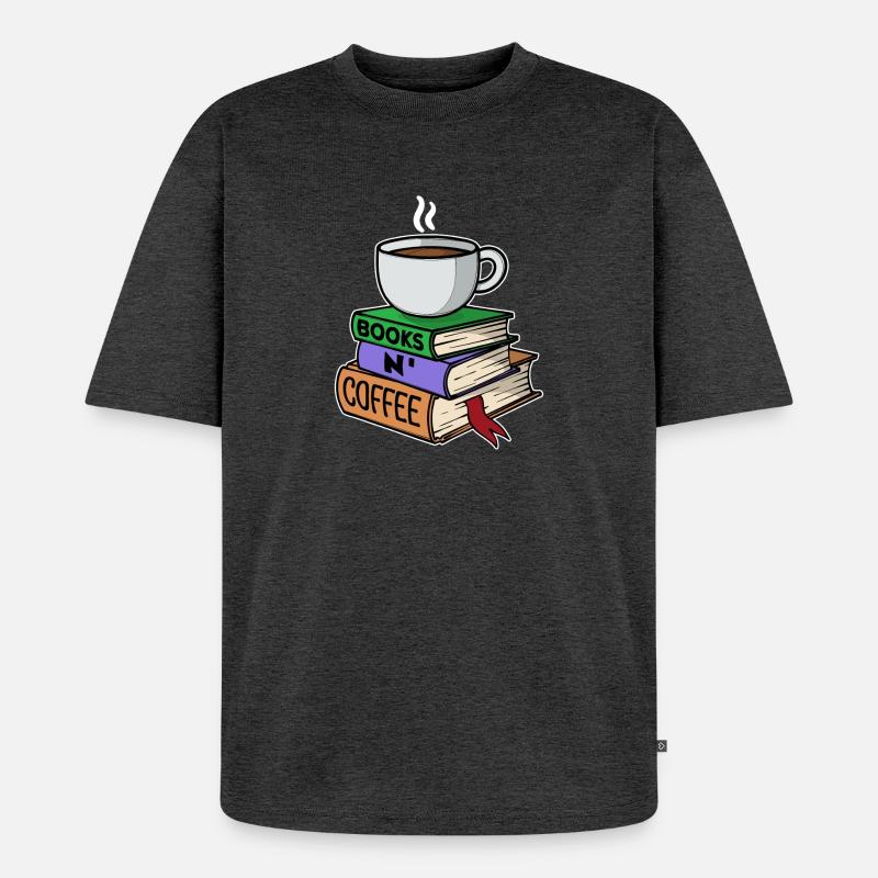 Kaffeetrinker Milchkaffee Kaffee Trinken Statement - Unisex Premium Oversized Bio T-Shirt - Anthrazit meliert