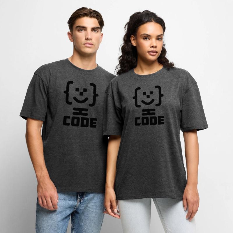 Main programmer code logo with text CODE Unisex Premium Oversized Organic T-Shirt