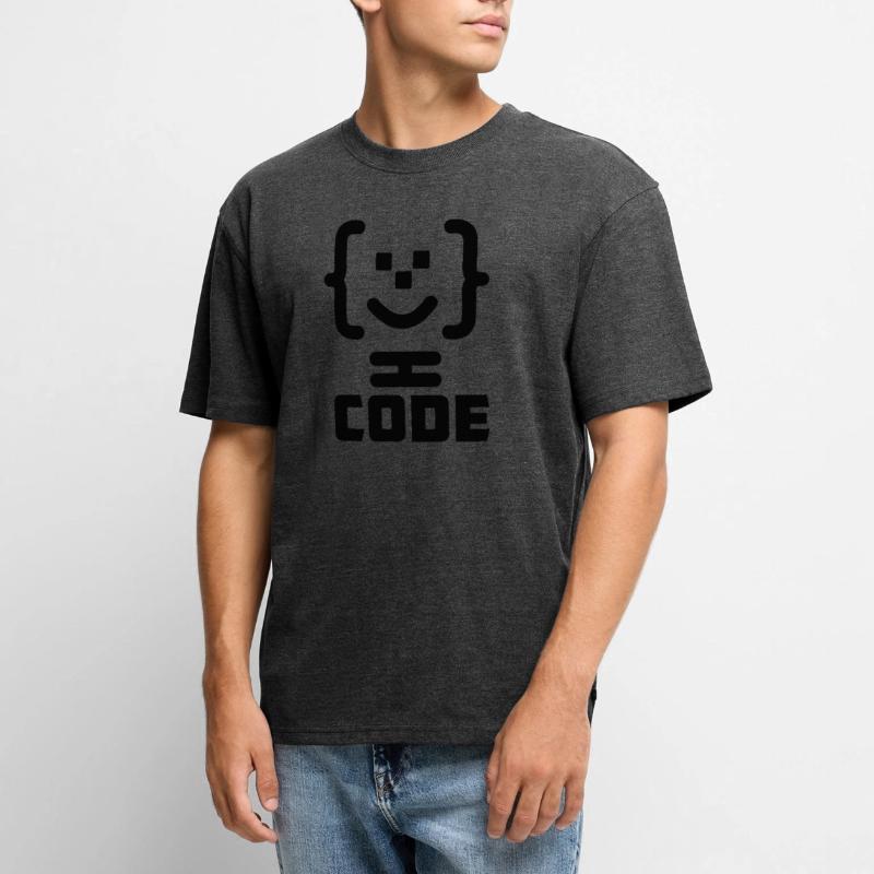 Main programmer code logo with text CODE Unisex Premium Oversized Organic T-Shirt
