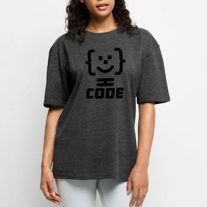 Main programmer code logo with text CODE Unisex Premium Oversized Organic T-Shirt