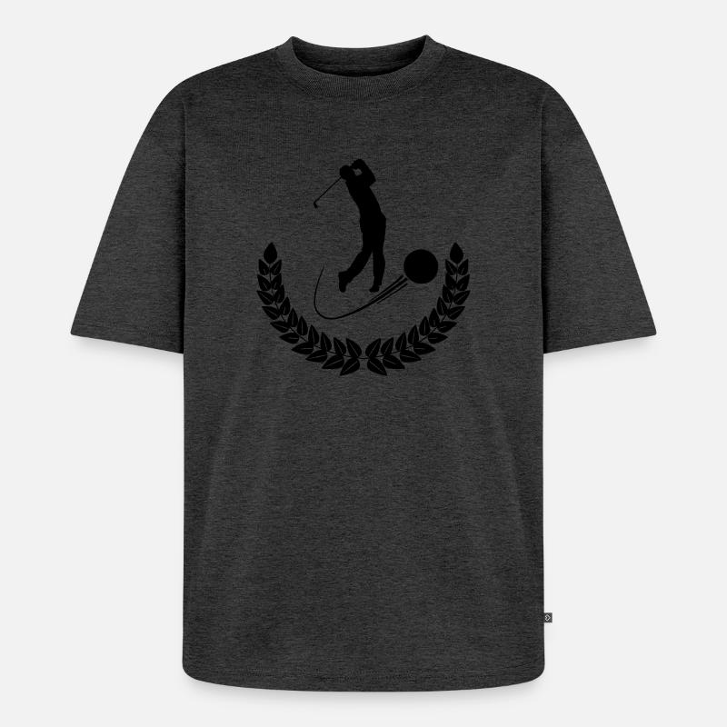 Golflorbeerkranz - Unisex Premium Oversized Bio T-Shirt - Anthrazit meliert