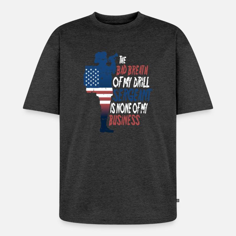 Drill Sergeant - Unisex Premium Oversized Bio T-Shirt - Anthrazit meliert