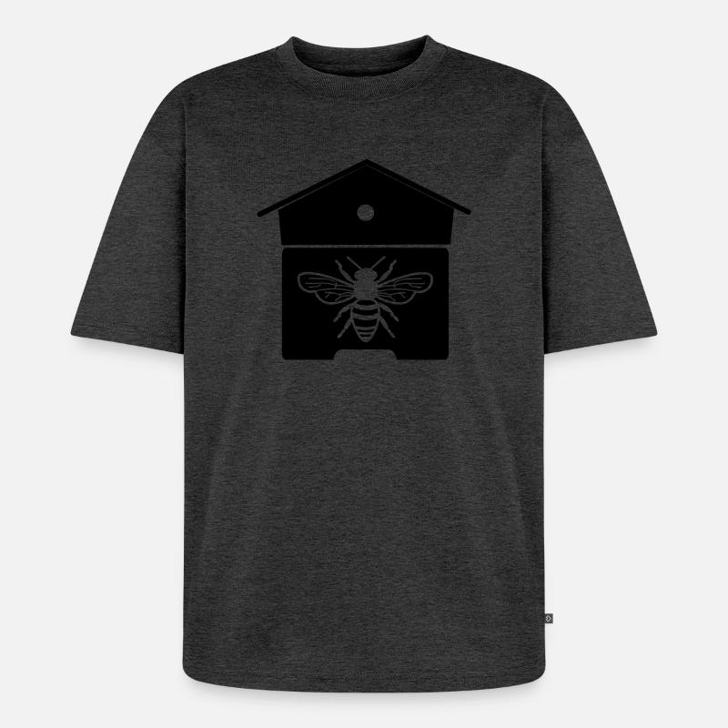 Bienenhaus oder Bienennest - Unisex Premium Oversized Bio T-Shirt - Anthrazit meliert