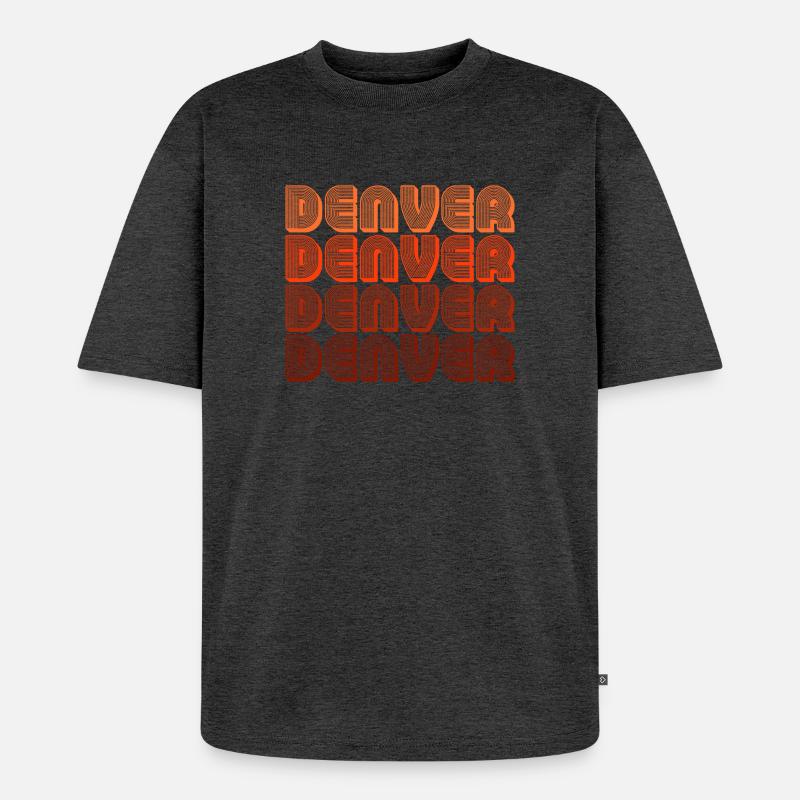 Denver Gradient Retro Pattern - Unisex Premium Oversized Organic T-Shirt - heather anthracite