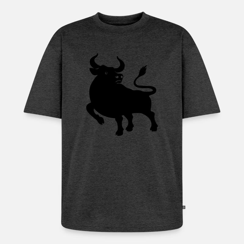 Os Schattenfigur - Unisex Premium Oversized Bio T-Shirt - Anthrazit meliert