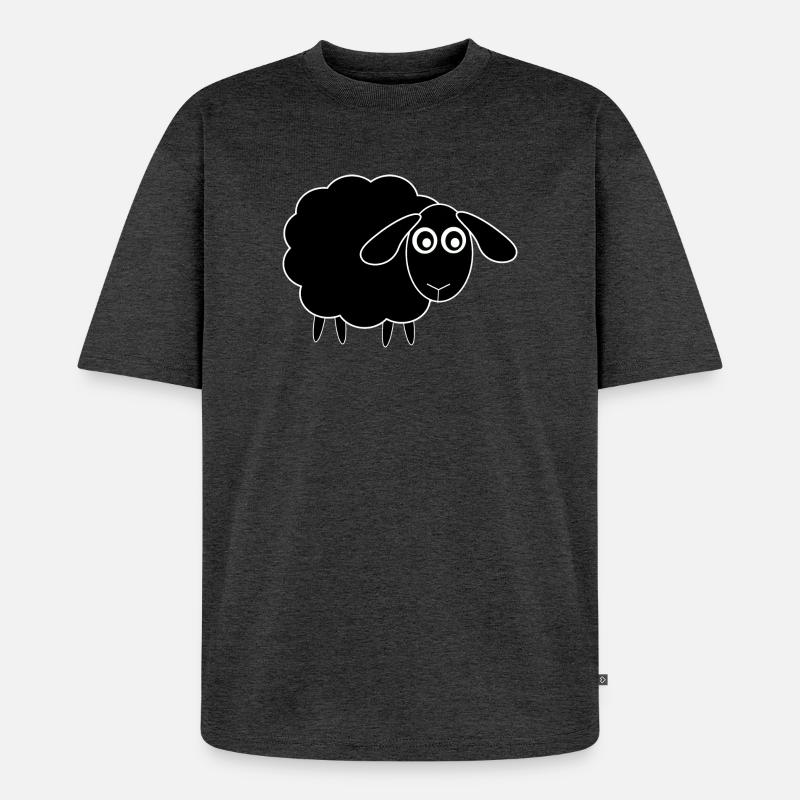schwarzes Schaf Schäfchen - Unisex Premium Oversized Bio T-Shirt - Anthrazit meliert