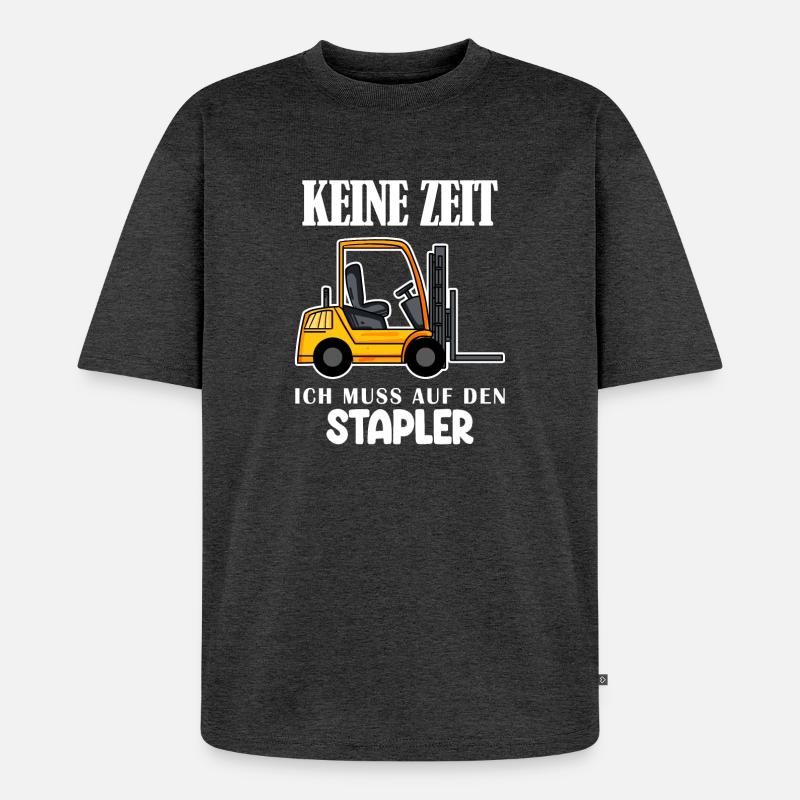Staplerfahrer Gabelstapler Lager Logistik - Unisex Premium Oversized Bio T-Shirt - Anthrazit meliert
