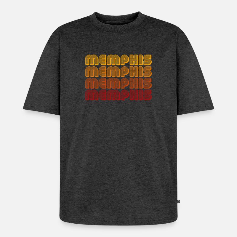 Memphis Gradient Block Pattern - Unisex Premium Oversized Bio T-Shirt - Anthrazit meliert