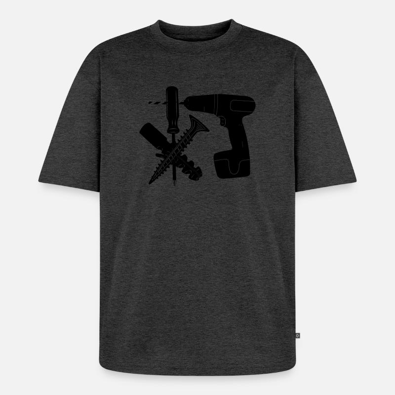 Schrauben- und Dübelbohrer - Unisex Premium Oversized Bio T-Shirt - Anthrazit meliert