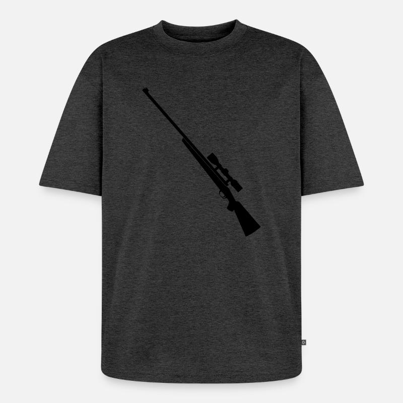 Schrotflinte Scharfschützengewehr - Unisex Premium Oversized Bio T-Shirt - Anthrazit meliert