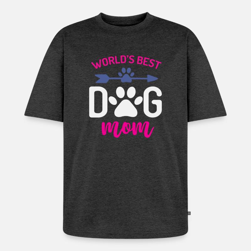 Die beste Hundemutter der Welt - Unisex Premium Oversized Bio T-Shirt - Anthrazit meliert