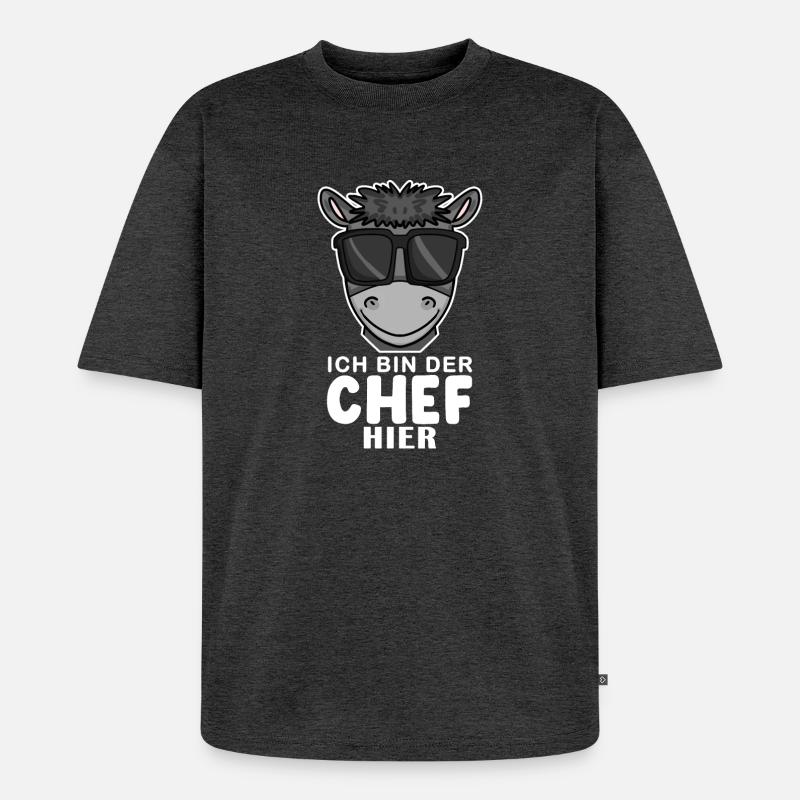 Cool Esel Chef Spruch - Unisex Premium Oversized Bio T-Shirt - Anthrazit meliert