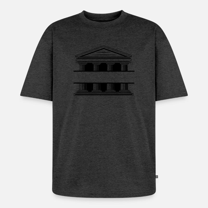 Monogramm des Gerichtsgebäudes - Unisex Premium Oversized Bio T-Shirt - Anthrazit meliert