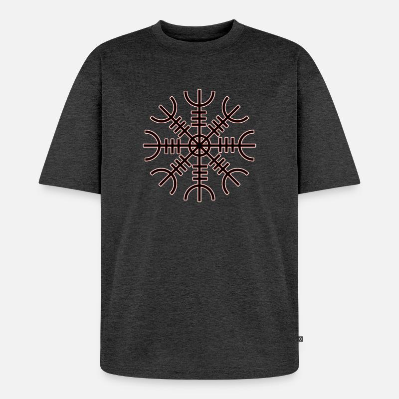 Helm der Ehrfurcht - Unisex Premium Oversized Bio T-Shirt - Anthrazit meliert