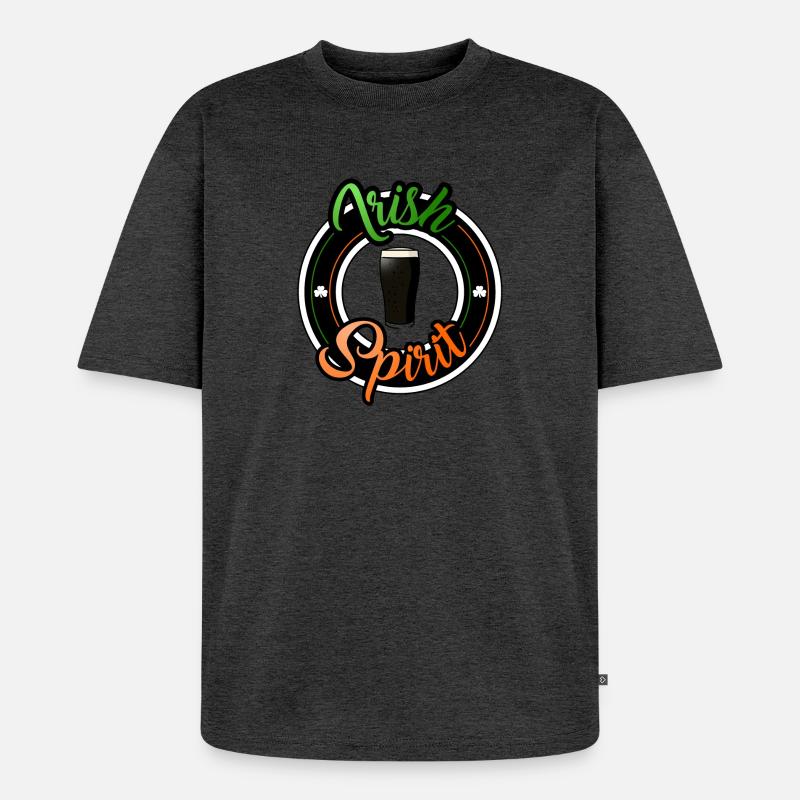 Irischer Geist - Unisex Premium Oversized Bio T-Shirt - Anthrazit meliert